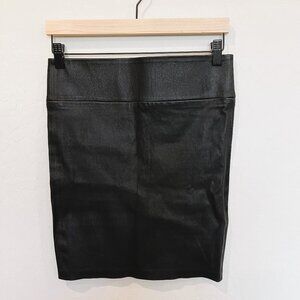 100% Leather Black Pencil Skirt Size M